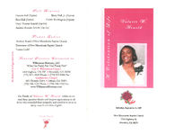 A celebration of life, Valerie W. Arnold, Saturday, September 8, 2007, New Macedonia Baptist Church, 7725 Highway 85, Riverdale, Georgia 30274, Reverend G. Anderson, Reverend E.B. Parks, Reverend E. Britt, pastors officiating