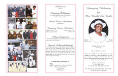 Homegoing celebration for Mrs. Bertha Lee Banks, Saturday, March 16, 2013, 11:00 a.m., Minister, Rev. Norman Clary, Disciples of Jesus Ministries, Dr. Israel Blake (pastor), 228 Augusta Avenue, Thomasville, GA 31792, Rev. Norman Clary of Mt. Moriah M.B. Church, pastor, Rev. Ricky Anderson, officiating