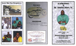 In loving memory of Mr. Charles Bates, Sr., Saturday, January 7, 2012, 2:00 p.m., Willowhead Missionary Baptist Church, 615 East Calhoun Street, Thomasville, Georgia, Reverend William Brinson, pastor, Reverend James Thompson, officiating