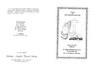 Funeral of Mr. Richard Brickwell, March 10, 1973, 3:30 p.m., St. Marks Methodist Church, Thomasville, Ga., Rev. S.D. Duncan, minister
