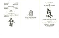 In loving memory of Mrs. Eloise Louise Brown Rice and Mr. Maurice Brown, Sr., Tuesday, October 8, 1991- 4:00 p.m., the sanctuary, Mt. Calvary Missionary Baptist Church, Fourth Avenue S.W.- Cairo, Georgia, Rev. Emory C. Virgil, pastor, Rev. Henry L. Flowers, Jr., officiating ministers