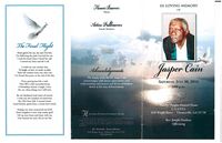 In Loving Memory of Jasper Cain, Saturday, July 30, 2016, 2:00 p.m., Hatcher Peoples Funeral Home Chapel, 820 Wright Street, Thomasville, GA 31738, Rev. Joseph Hankins Officiating