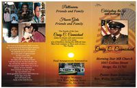Celebrating the life, and memory of Craig C. Carmichael, Morning Star MB Church, 3065 Collins Street, Meigs, Ga 31765, Pastor Ryan Jenkins, Rev. Willie McNeil, Eulogist