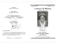 A service of memory, celebrating the life of, Helen R. Cason, October 2, 1993, at 11:00 a.m., service to be help at, New St. Ruth Temple, 13509 Mackay, Detroit, Michigan, Dr. Nettie Dennis, officiating minister