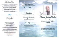 A celebration of life well lived, Deacon Jimmy Chester, Saturday, December 12, 2015, 11:00 a.m., New Jerusalem Missionary Baptist Church, 435 N. Stevens Street- Thomasville, Georgia, Rev. Emory Hopkins, presiding