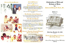Celebration of life and tribute of love for Henry S. Clark, Sr., Saturday, December 9, 2006, 10:00 a.m., Decatur County Memorial Coliseum, Bainbridge, Georgia, Reverend Percy Leggett and Reverend Willie Smiley, officiating