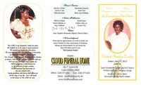 In Remembrance of Our Beloved Elizabeth Geraldine Coakley, Sunday, April 21, 2013, 2:00 P.M., Saint Stephen Missionary Baptist Church, 156 Miss Ann's Lane, Whigham, Georgia, Reverend C.J. Henry, Pastor, Reverend Dr. Bobby Powell, Eulogist
