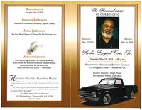 In Remembrance of Our Beloved Archie Bryant Cone, Jr., Saturday, May 19, 2018 - 4:00 p.m., Providence Missionary Baptist Church, 1215 Magnolia Street, Thomasville, GA, Rev. Dr. Emory C. Virgil, Pastor, Rev. Spencer Wilson, Officiating