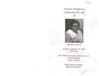 A service of memory, celebrating the life of Rochelle Crawford, Sunday, September 10, 2000, 3:00 p.m., New White Missionary Baptist Church, Cranford Road, Cairo, Georgia, Elder Clerance Garland, officiating minister