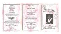 Home Going Services for Mother Nancy Mae Davis, Saturday, September 7, 2002, 1:00 P.M., Church of God in Unity Tabernacle, Quitman, Georgia, Elder Lemual Alexander, Pastor, Elder Bill Joshua, Officiating