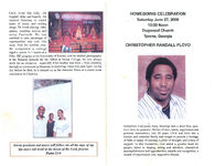 Homegoing celebration, Christopher Randall Floyd, Saturday June 27, 2009, 12:00 noon, Dogwood Church, Tyrone, Georgia, Pastor Keith Moore, pastor officiating