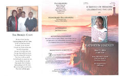 A service of memory, celebrating the life of Kathryn Hadley, May 17, 2014, 11:00 a.m., Rocky Hill A.M.E. Church, 2504 State Road 12, Beachton, Georgia, Rev. Raquel Carter, officiating