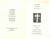 Obsequies for the late Mr. Oscar Harvin, Monday 27, 1978, 3:00 p.m., St. Mary M.B. Church, Thomasville, Georgia, Reverend Dembo Monroe