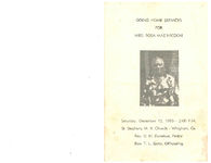Going home services for Mrs. Rosa Mae Higdon, Saturday, December 13, 1980- 2:00 p.m., St. Stephens M.B. Church- Whigham, Ga., Rev. U.H. Dunehoe, pastor, Rev. T.L. Geter, officiating