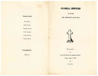 Funeral services for the late Mrs. Angline (Cindy) B. Hill, will be held, at, Saint Paul Missionary Baptist Church, Sunday, April 5, 1970, at 2:30 p.m., Rev. Wallace Bass, pastor officiating