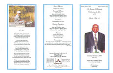 A service of memory, celebrating the life of Charlie Hill, Sr., Saturday, February 14, 2009, 1:00 p.m., Mercy Seat Christian Church, Grady County, Georgia, Dr. Leon Jones, officiating