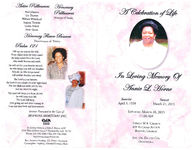 A celebration of life, in loving memory of Annie L. Horne, Saturday, March 28, 2015, 11:00 a.m., Trinity M.B. Church, 439 Railroad Avenue, Boston, Georgia, Rev. Dr. Dellise Cox, officiating