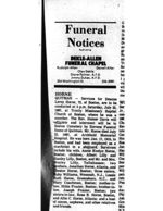 Home going services for Deacon Leroy Horne, Trinity Missionary Baptist Church, Boston, Georgia, Saturday, July 25, 1987, 3:00 p.m., Rev. Homer Davis, pastor