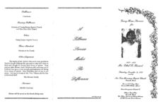 Going home services for Mrs. Ethel B. Howard, Saturday, November 18, 1995, 1:00 p.m., New Zion Missionary Baptist Church, Greenville, Florida, Reverend C.C. Curry, pastor, Reverend Willis Phillips, officiant