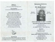 Homegoing celebration of Mr. Joseph Jackson, Friday, September 12, 2003- 10:00 a.m., King Solomon United Baptist Church, 2221 Forest Street, Jacksonville, Florida 32204, Dr. William C. Barker, Jr., pastor, officiating