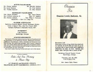 Obsequies for Deacon Lewis Jackson, Sr., Bethlehem Freewill Baptist Church, Bainbridge, Georgia, Thursday, June 28, 1984, 3:30 o'clock p.m., Rev. James Clark, pastor