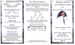 Eulogistic services, and a tribute of love for Reverend Herbert B. Jeffery, Saturday, October 2, 2004, 3:30 p.m., First African Baptist Church, Church Street, Bainbridge, Georgia, Reverend J.C. Jackson, pastor, officiating