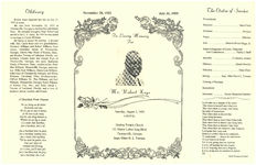 In loving memory for Mr. Robert Keys, Saturday, August 5, 1995, 4:00 p.m., Healing Temple Church, 101 Martin Luther King Blvd., Thomasville, Georgia, Supt. Elder D.L. Townes