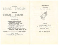 Funeral services for the late Mrs. Willie Mae Larkins, 2:00 p.m., Saturday, September 9, 1978, Paradise Missionary Baptist Church, Thomasville, Georgia, Rev. J.H. Harris, pastor