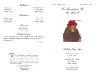 In remembrance of our beloved Audrey Elaine Law, Sunday, June 17, 2012, 4 o'clock p.m., St. John A.M.E. Church, 352 Main St., Boston, Georgia, Rev. Frederick Foster, officiating minister