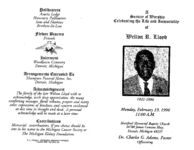 A service of worship, celebrating the life of Welton R. Lloyd, Monday, February 19, 1996, 11:00 a.m., Hartford Memorial Baptist Church, 18700 James Couzens Hwy., Detroit, Michigan 48235, Dr. Charles G. Adams, pastor, officiating