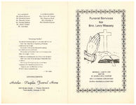 Funeral services for Bro. Levy Massey, Monday, June 17, 1974, 3:00 p.m., St. Mark A.M.E. Church, Rev. S. Duncan, officiating