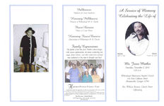 A service of memory, celebrating the life of Mr. Jesse Mathis, Saturday, November 2, 2013, 2:00 p.m., Willowhead Missionary Baptist Church, 615 East Calhoun Street, Thomasville, Georgia 31792, Rev. William Brinson, church pastor, officiating