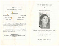 The home-going services for Mrs. Elmira F. Metcalf, Saturday, July 14, 1973- 2:00 o'clock p.m., Providence Baptist Church, Thomasville, Georgia, Rev. E.S. Sheffield, officiating
