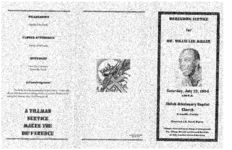 Homegoing service for Mr. Willie Lee Miller, Saturday, July 23, 1994, 1:00 p.m., Shiloh missionary Baptist Church, Greenville, Florida, Reverend J.B. Duval, pastor