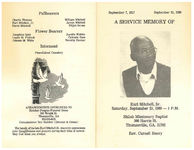 A service of memory of Earl Mitchell, Sr., Saturday, September 23, 1989- 1 p.m., Shiloh Missionary Baptist, 300 Harris St., Thomasville, GA. 31792, Rev. Curnell Henry