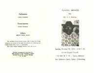 Funeral services for Mr. J.C. Mobley, Sunday, October 15, 1978- 3:30 p.m., Christ Gospel Church, 115 8th St. S.W.- Cairo, Georgia, Rev. Solomon Davis, pastor, officiating