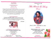 Celebration of life for Mrs. Brenda L. Moody, "Peaches", services, Tuesday, September 23, 2014- 11:00 a.m., A.B. Coleman Memorial Chapel, 5660 Moncrief Road, Jacksonville, Florida 32209, Rev. M.J. Halyard, officiating