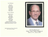 In loving memory of Ernest "Ernie" Wilmer Morgan, Jr., funeral service, First Baptist Church, Wednesday, January 28, 2009, 10:00 a.m., officiating, Rev. Dr. Milton C. Gardner, Rev. Dr. Dan Spencer