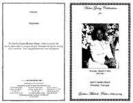 Home going celebration for Leola McSean Phipps, Tuesday, March 9, 2004 &sim; 1:00 p.m. &sim;, Decatur Seventh-Day Adventist Church, 2365 Candler Road, Decatur, Georgia, Godwin Mitchell, pastor, officiating