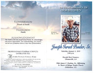 In remembrance of our beloved Joseph Israel Ponder, Sr., Saturday, January 3, 2015, 2:00 p.m., Peacful Rest Cemetery, Thomasville, GA, elder James C. Knolton, Sr., officiating, sr. pastor of Refuge Temple Church, Ochlocknee, GA