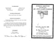 Funeral services for the late Mr. Craig Allen Robinson, Saturday, July 26, 1986, 2:00 p.m., St. Paul P.B. Church, Miccosukee, Florida, rev. Richard Mathews, pastor, rev. David Walker, officiating