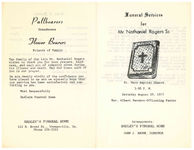 Funeral services for Mr. Nathaniel Rogers Sr., St. Mary Baptist Church, 3:00 p.m., Saturday August 20, 1977, rev. Albert Sanders-officiating pastor