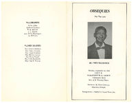 Obsequies for the late Mr. Fred Roundtree, Saturday, September 14, 1968, 2:30 p.m., Ochlocknee M. B. Church, Tallahassee Road, rev. J. W. Thomas, pastor, interment: Mt. Olive Cemetery, Beachton, Georgia