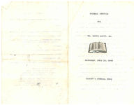 Funeral service for Mr. David Scott, Sr., Saturday, July 18, 1992, Hadley's Funeral Home