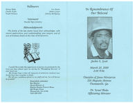 In remembrance of our beloved Jackie L. Scott, March 23, 2000, 2:00 p.m., Disciples of Jesus Ministries, 228 Augusta Avenue, Thomasville, Ga., Dr. Israel Blake, officiating minister