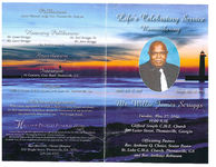 Life's celebratory service remembering Mr. Willie James Scruggs, Tuesday, May 27, 2014, 11:00 a.m., Clifford Temple C.M.E. Church, 510 Lester Street, Thomasville, Georgia, officiating pastors, rev. Anthony Q. Choice, senior pastor, St. Luke C.M.E. Church, Thomasville, GA, and rev. Anthony Robinson