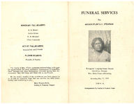 Funeral services for mother Fleeta C. Spearman, Evergreen Congregational Church, Beachton, Georgia, rev. Ellis Fann - officiating, Saturday, May 11, 1974, 2:00 p.m.