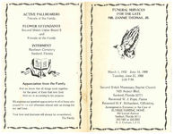 Funeral services for the late Mr. Zannie Thomas, Jr., Tuesday, June 21, 1988, 2:00 p.m., Second Shiloh Missionary Baptist Church, 1925 Airport Blvd., Sanford, Florida 32771, reverend W.J. Pope, pastor, reverend H.F. Richardson, officiating