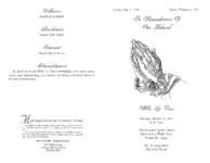 In remembrance of our beloved Willie Lee Tims, Saturday, February 11, 2012, 12:00 noon, New Jerusalem Baptist Church, North Stevens/Wright Street, Thomasville, Georgia, rev. Dr. James Boyer, officiating minister