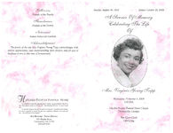 A service of memory celebrating the life of Mrs. Virginia Young Tripp, Wednesday, November 4, 2009, 1:00 p.m., Hatcher-Peoples Funeral Home Chapel, Thomasville, Georgia, rev. Gary Clark, officiating
